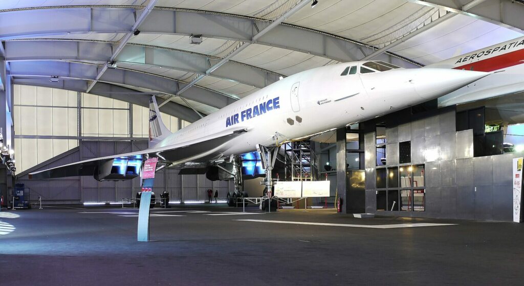 Le Concorde exposé dans un hall du musée de l’Air et de l’Espace